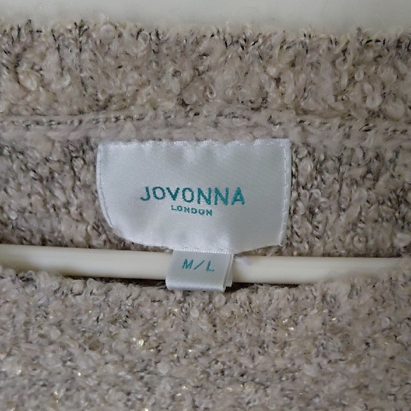 Cream Textured Crew Neck Sweater with Relaxed Fit - Picture 3 of 6